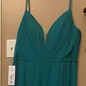 Azazie Jungle Green Adella Dress